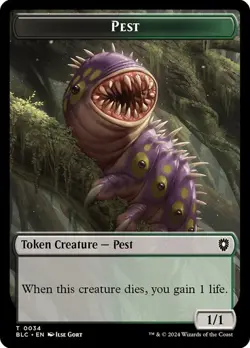 4x Pest/Shapeshifter Token, MTG, Bloomburrow Tokens, 4 pack, Magic the Gathering - Image 2