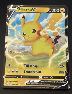 The Pokemon Company Pikachu V 086/264 Fusion Strike Ultra Rare Holo EN 200 HP - Image 1