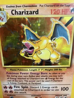 Pokemon Base Set Charizard 4/102 Holo Unlimited HP WOTC Vintage - Image 2