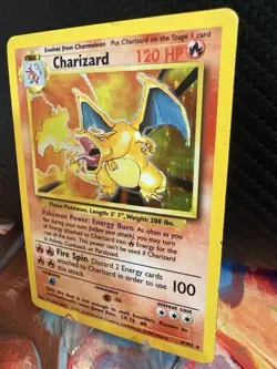 Pokemon Base Set Charizard 4/102 Holo Unlimited HP WOTC Vintage - Image 3