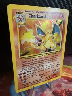 Pokemon Base Set Charizard 4/102 Holo Unlimited HP WOTC Vintage - Image 4
