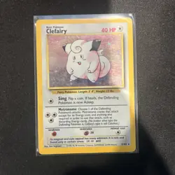 Pokemon TCG Clefairy 005/102 Base Set Unlimited Holo Rare - Image 1