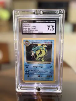 Pokemon 1999 Base Set Shadowless Gyarados 6/102 Holo Rare CGC 7.5 100 HP - Image 1