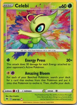 Celebi 009/185 Amazing Rare Vivid Voltage Pokemon Holo Near Mint - Image 1