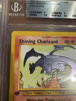 2002 POKEMON NEO DESTINY 1ST EDITION #107 SHINING CHARIZARD BGS 9 - Image 3