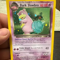 Wizards Pokemon TCG Dark Slowbro Team Rocket 12/82 Holo Rare English 2000 swirl - Image 1
