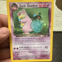 Wizards Pokemon TCG Dark Slowbro Team Rocket 12/82 Holo Rare English 2000 swirl - Image 2