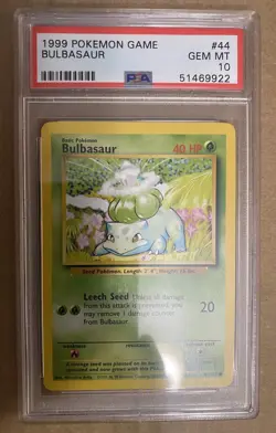 1999 Pokemon Bulbasaur PSA 10 Gem Mint - Image 1