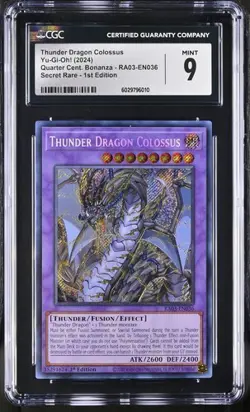 Thunder Dragon Colossus *CGC 9* RA03-EN036 *Secret Rare* 2024 * Yugioh - Image 1