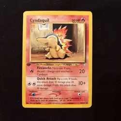 Pokemon Neo Genesis TCG Cyndaquil Card 57/111 Regular 1st Edition Common MP/LP - Image 1