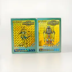 X3 1999 Digimon Holo Cards Wargreymon 90 Magnamon 240 Bandai + Tamers Blue Card - Image 2