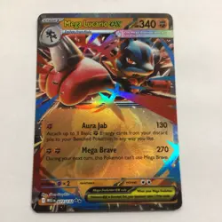 Pokemon TCG Mega Lucario EX Holo Double Rare Card 077/132 Mega Evolution - Image 1
