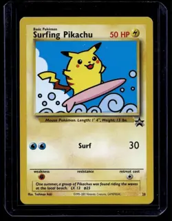 2001 Promos - Wizards Black Star Surfing Pikachu #28 - Image 1
