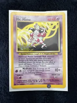 1999 WOTC Pokemon TCG JUNGLE Unlimited Holo Rare MR. MIME 6/64 VINTAGE - Image 1