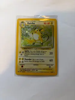 Pokemon TCG Raichu Holo Card 14/102 Base Set 1999 WOTC Vintage Rare NM - Image 1