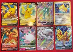 Pokemon TCG Holo/Foil 8-Card Lot Pikachu V/Charizard V, SWSH/Tempest, EN - Image 1