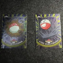 Topps Chrome Pokemon #100 Voltorb & #101 Electrode 2-Card Trading Card Lot - Image 1