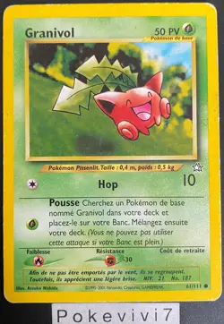 Carte Pokemon GRANIVOL 61/111 Commune NEO GENESIS Wizards FR OCCASION - Image 1