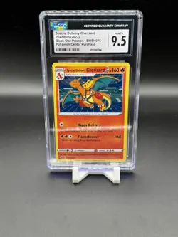 2022 POKEMON SWSH075 BLACK STAR PROMO SPECIAL DELIVERY CHARIZARD-HOLO CGC 9.5 - Image 1
