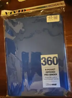 ultra pro Zipper vivid binder 360 cards 9 Pocket BLUE NEW SEALED - Image 1
