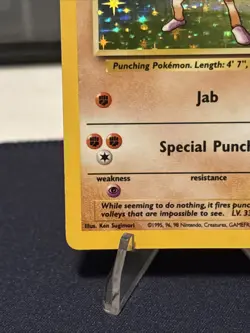 Hitmonchan Base Set Unlimited Holo Card 7/102 LP-MP Pokemon TCG - Image 4