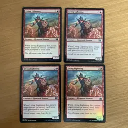 FOIL LIVING LIGHTNING X4 Double Masters 2022 Magic MTG MINT CARD - Image 1