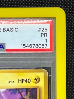 1996 Pokemon Japanese Basic Pikachu No Rarity Symbol PSA 1 PR #25 Vintage Card - Image 3