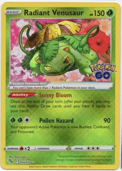 Radiant Venusaur 004/078 Pokemon GO Holo - Image 1