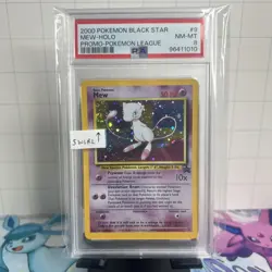 Mew PSA 8 New Cert Holo Swirl 9/53 Wotc Promo Pokemon TCG - Image 1