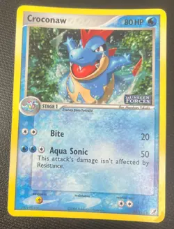 Croconaw 38/115 EX Unseen Forces Reverse Holo Stamped Pokemon Card LP - Image 1