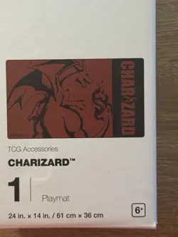 Charizard Red & Black Playmat Official Pokemon Center 24 x 14 in NEW - Image 1