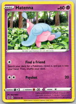 Hatenna 083/192 Common Rebel Clash Pokemon Near Mint - Image 1
