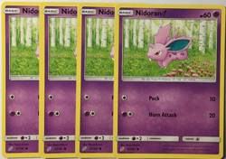 POKEMON 4X NIDORAN 57/181 TEAM UP COMMON NEAR MINT-PLAYSET - Image 1