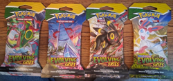 2021 Pokemon Evolving Skies All 4 Artwork Sleeved Booster Packs Factory Sealed - Image 1
