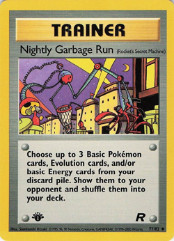 Pokemon Trainer 1st Edition Nightly Garbage Run 77/82 Team Rocket NOT PLAYED - Image 1