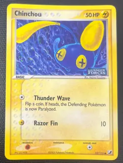 Chinchou 52/115 EX Unseen Forces Reverse Holo Stamped Pokemon Card NM - Image 1