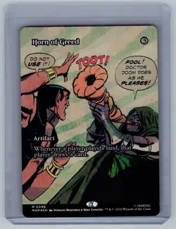Horn of Greed Borderless Foil 98 Marvel Super Heroes Magic the Gathering - Image 1