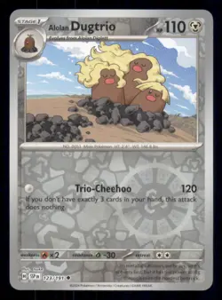 Alolan Dugtrio SV08: Surging Sparks #123/191 Uncommon Reverse Holo Pokemon NM - Image 1