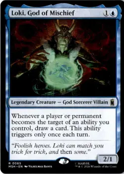 Loki, God of Mischief 65 Rare Marvel Super Heroes Magic: The Gathering Near Mint - Image 1