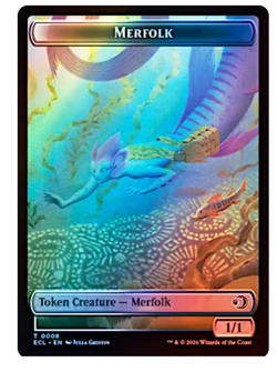 Merfolk Token (0008) // Shapeshifter Token (0001) - Foil Lorwyn Eclipsed MTG - Image 1