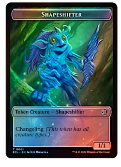 Merfolk Token (0008) // Shapeshifter Token (0001) - Foil Lorwyn Eclipsed MTG - Image 2