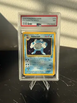 2000 Pokemon TCG Base Set 2 Holo Poliwrath #15 PSA 7 NM - Image 1