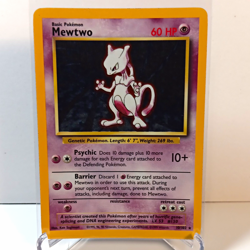 Pokemon TCG Mewtwo 10/102 Base Set Unlimited Holo Rare 60 HP EN 1999 WotC - Image 1