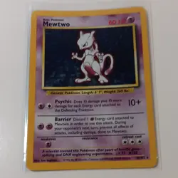 Pokemon TCG Mewtwo 10/102 Base Set Unlimited Holo Rare 60 HP EN 1999 WotC - Image 3
