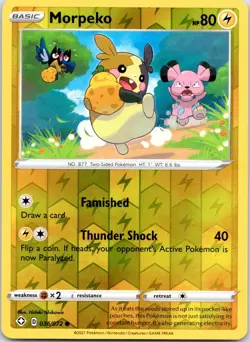 Morpeko 036/072 C Shining Fates Pokemon Reverse Holo NM - Image 1