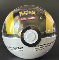 Pokemon TCG Poke Ball Tin L25 Factory Sealed 3 Booster Packs 2 Stickers - Image 1