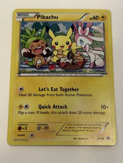 2016 Pokemon XY Black Star Promo Pikachu XY95 Holo 60 HP English Lightly Played - Image 1
