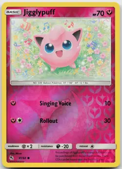 Jigglypuff 41/68 Reverse Holo Pokemon Hidden Fates - NM - Image 1