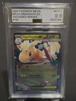 POKEMON Dragonite ex 152/217 Me: Ascended Heroes Holo AGS 9.5 MINT+ - Image 1