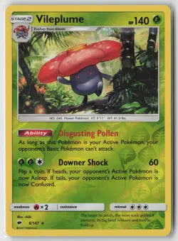 Vileplume 6/147 Rare Burning Shadows Pokemon Reverse Holo Near Mint - Image 1